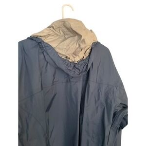 Women's Blue Lightweight Rain Jacket Hooded Outdoor Activewear Coat
